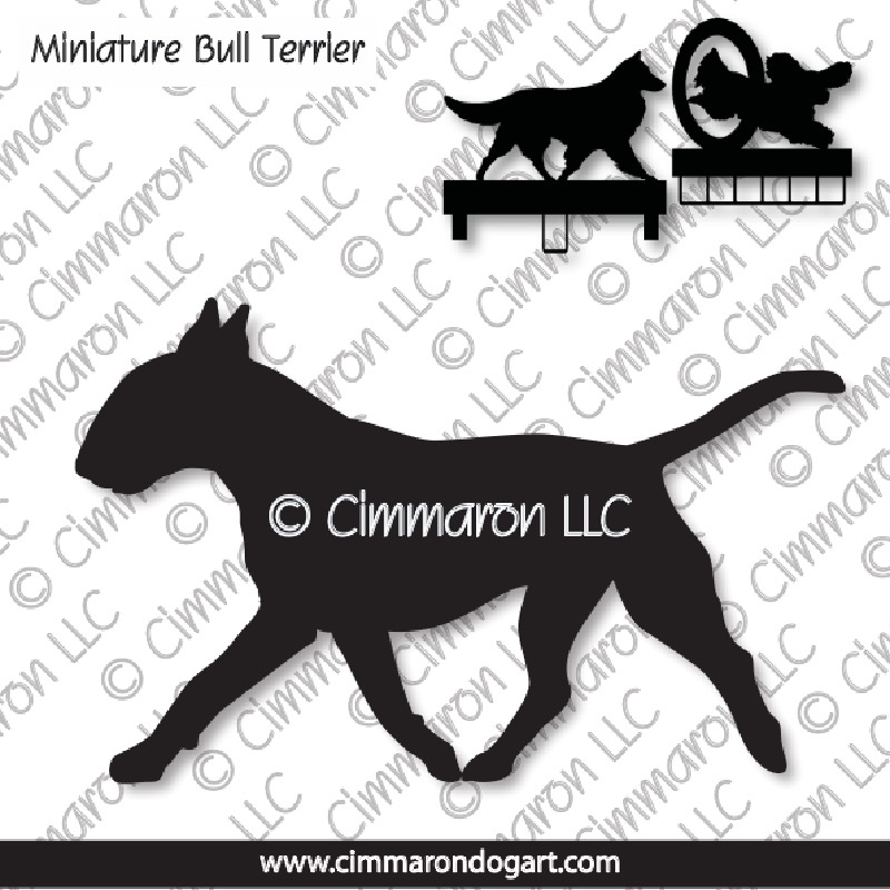 min-bull003ls - Miniature Bull Terrier Agility MACH Bars-Rosette Bars