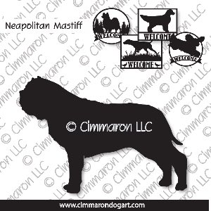neap002s - Neapolitan Mastiff Standing House and Welcome Signs