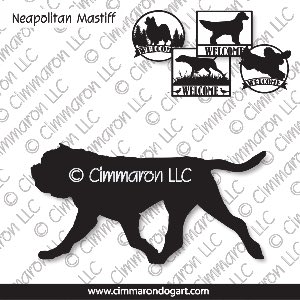 neap003s - Neapolitan Mastiff Gaiting House and Welcome Signs