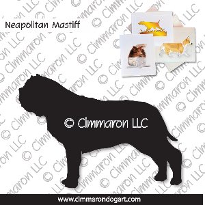 neap002n - Neapolitan Mastiff Standing Note Cards