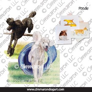 poodle014n - Poodle Combo Note Cards