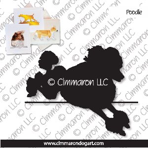 poodle004n - Poodle Jumping Note Cards