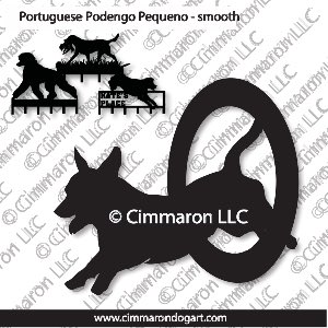 ppp-s007h - Portuguese Podengo Pequeno Smooth Agility Leash Rack