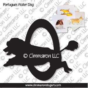 pwd003n - Portuguese Water Dog Agility Note Cards