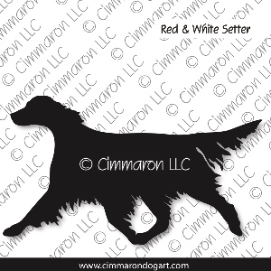 ir-redwhite003d - Irish Red and White Setter Gaiting Decal