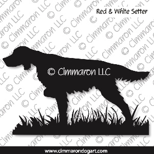 ir-redwhite007d - Irish Red and White Setter Field Decal