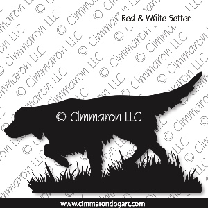 ir-redwhite008d - Irish Red and White Setter Pointing Decal