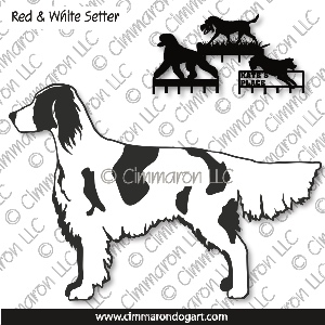 ir-redwhite002h - Irish Red and White Setter-Outlined Leash Rack