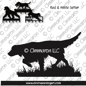 ir-redwhite007h - Irish Red and White Setter Field Leash Rack