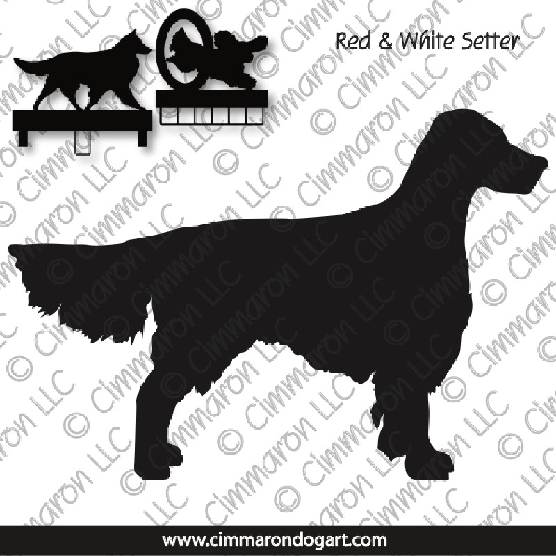 rwsetter001ls - Irish Red and White Setter MACH Bars-Rosette Bars