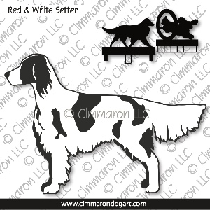 ir-redwhite002ls - Irish Red and White Setter-Outlined MACH Bars-Rosette Bars