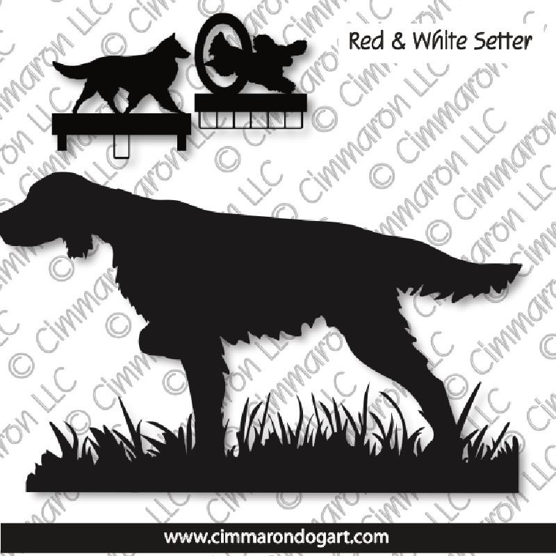 rwsetter005ls - Irish Red and White Setter Field MACH Bars-Rosette Bars
