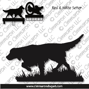 ir-redwhite007ls - Irish Red and White Setter Field MACH Bars-Rosette Bars