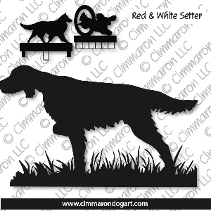 ir-redwhite008ls - Irish Red and White Setter Pointing MACH Bars-Rosette Bars