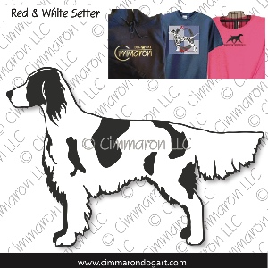 ir-redwhite002t - Irish Red n White Setter-Outlined Custom Shirts