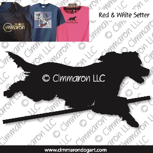 ir-redwhite006t - Irish Red n White Setter Jumping Custom Shirts