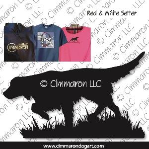 ir-redwhite008t - Irish Red n White Setter Pointing Custom Shirts