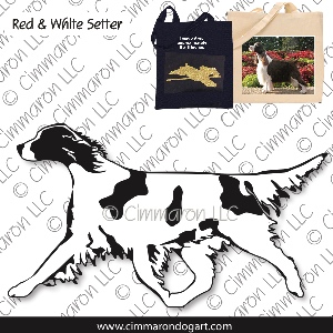 ir-redwhite004tote - Irish Red N White Setter Gaiting Outline Tote Bag