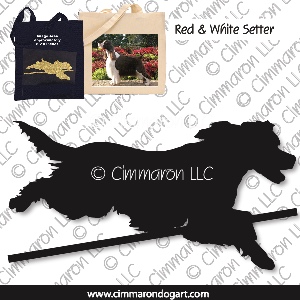 ir-redwhite006tote - Irish Red N White Setter Jumping Tote Bag