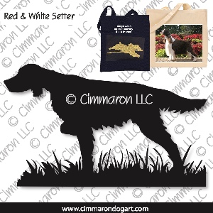 ir-redwhite007tote - Irish Red N White Setter Field Tote Bag