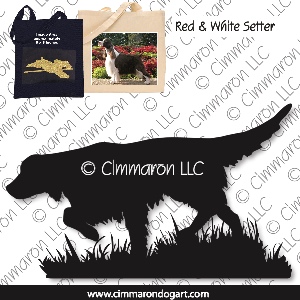 ir-redwhite008tote - Irish Red N White Setter Pointing Tote Bag