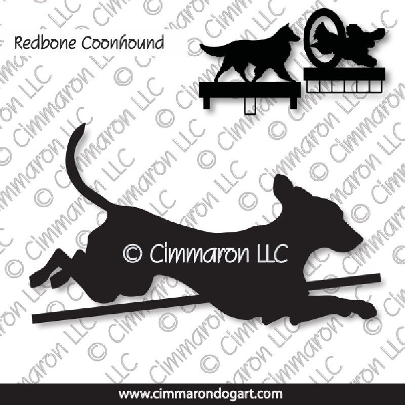 redbone004ls - Redbone Coonhound Jumping MACH Bars-Rosette Bars