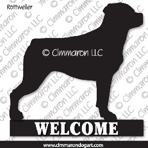 rot106s - Rottweiler Free Standing Welcome and House Sign