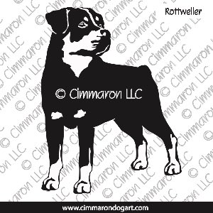 rot003d - Rottweiler Front Standing Decal