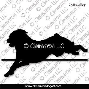 rot008d - Rottweiler Jumping Decal