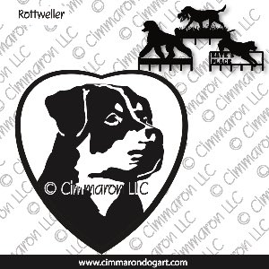 rot006h - Rottweiler Head Leash Rack