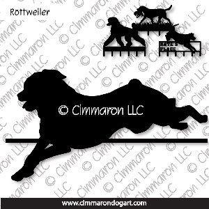 rot008h - Rottweiler Jumping Leash Rack