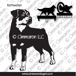 rot003ls - Rottweiler Front Standing  MACH Bars-Rosette Bars