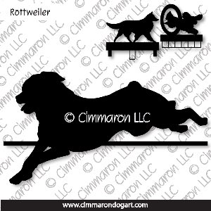 rot006ls - Rottweiler Jumping MACH Bars-Rosette Bars