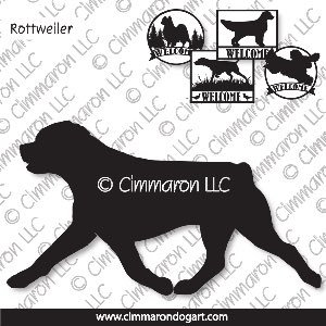 rot005s - Rottweiler Trotting House and Welcome Sign