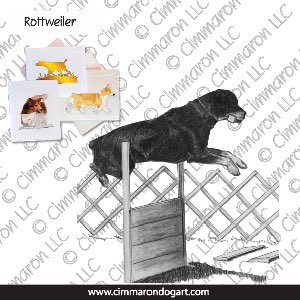 rot010n - Rottweiler Jump Sketch Note Cards