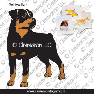 rot003n - Rottweiler Front Standing Note Cards