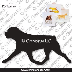 rot005n - Rottweiler Trotting Note Cards