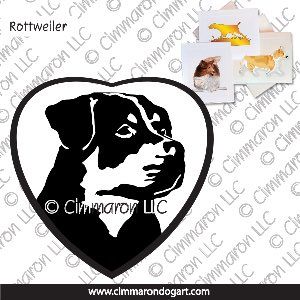 rot006n - Rottweiler Head Note Cards