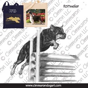 rot011tote - Rottweiler Jump Sketch Tote Bag