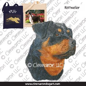 rot013tote - Rottweiler Portrait Tote Bag