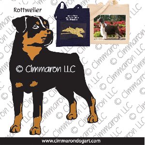 rot003tote - Rottweiler Front Standing Tote Bag