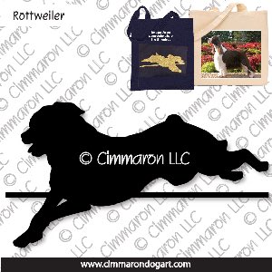 rot008tote - Rottweiler Jumping Tote Bag