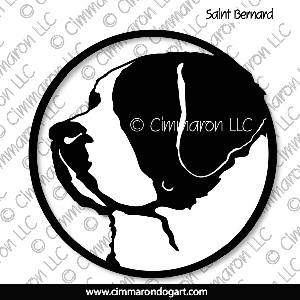 saint010d - Saint Bernard Head Silhouette Decal