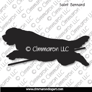 saint006d - Saint Bernard Jumping Decal