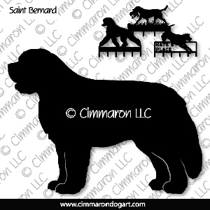 saint002h - Saint Bernard Silhouette Leash Rack