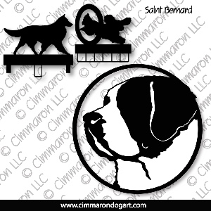 saint010ls - Saint Bernard Head Silhouette MACH Bars-Rosette Bars