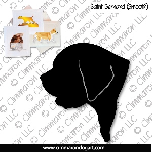 saint010n - Saint Bernard Smooth Head Note Cards