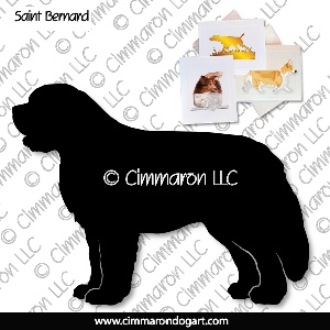 saint002n - Saint Bernard Silhouette Note Cards