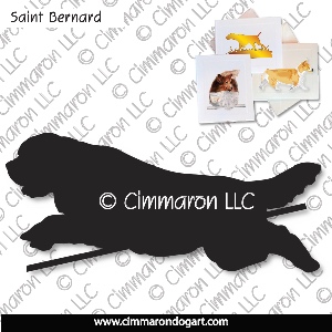 saint006n - Saint Bernard Jumping Note Cards