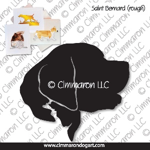 saint007n - Saint Bernard Head Note Cards